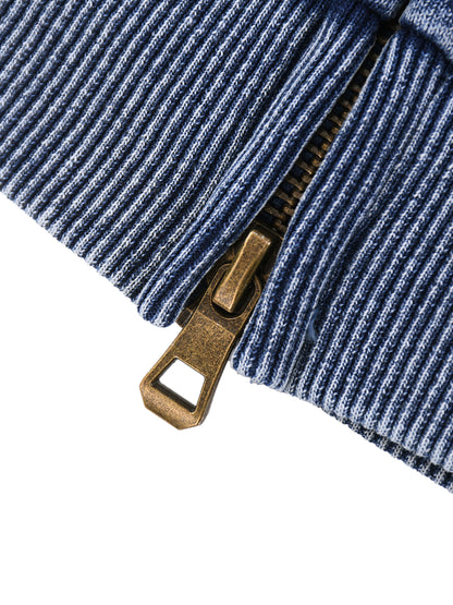 Bhagat Singh Freedom Zipper Hoodie – Washed Black Edition